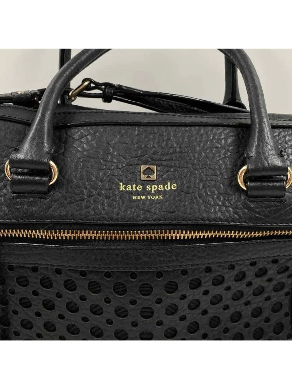 Kate Spade Perri Lane Bubbles Women's Black Luxe textured Purse Leather